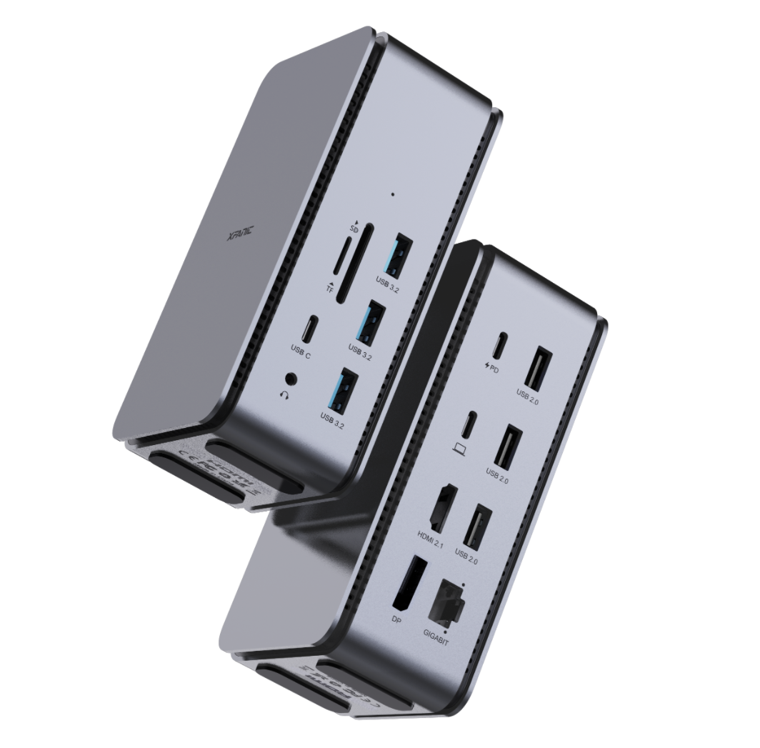 14合1 TYPE C4  8K@30Hz 視頻，上行40Gbps，千兆，TYPE C4  Dock station,支持雙視頻擴(kuò)展